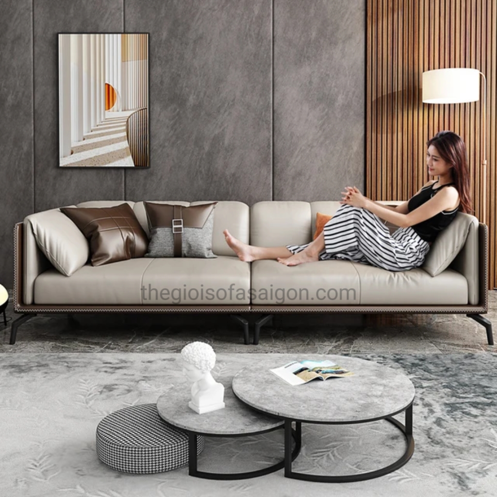 Sofa da bò cao cấp biệt thự chất lượng 